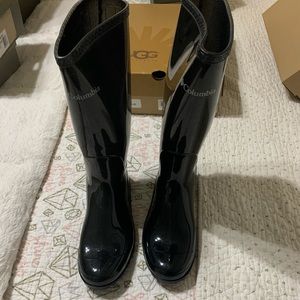 Black Columbia Rain Boots Size 7